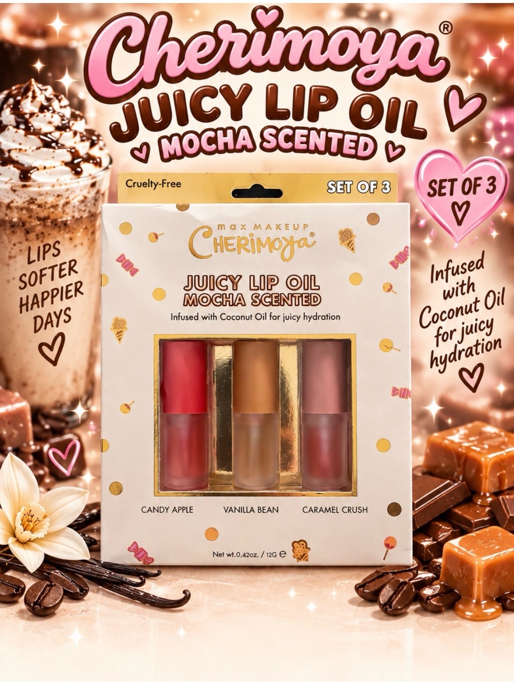 The Crème Shop Cherimoya Juicy Lip Oil - Mocha Scented